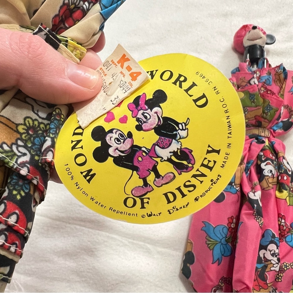 Mickey Minnie Mouse vintage 1970s umbrellas matching Rare Disney - Picture 4 of 8